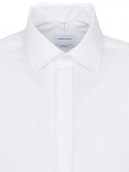 SEIDENSTICKER Regular Fit Overhemd Wit Business Kent Popeline - Weergave 2