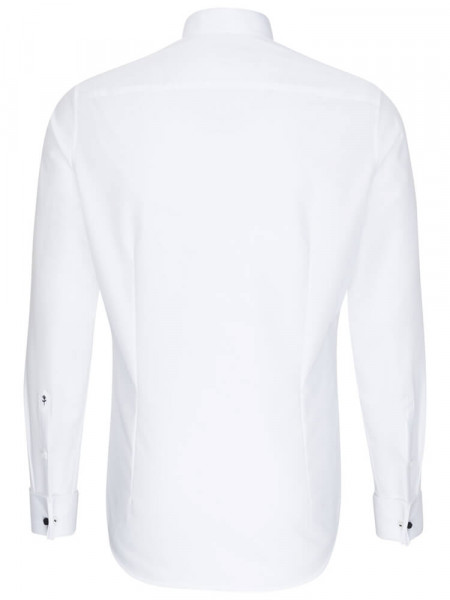 SEIDENSTICKER Slim Fit Overhemd Wit Kläppchen Popeline