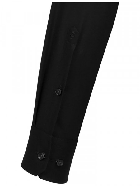 SEIDENSTICKER Slim Fit Overhemd Zwart Business Kent Popeline - Weergave 1