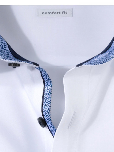 OLYMP Comfort Fit Overhemd Wit New Kent Popeline - Weergave 1