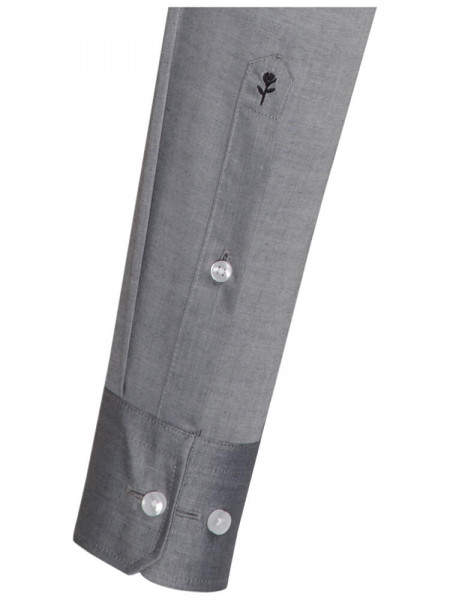SEIDENSTICKER Slim Fit Overhemd Grijs Business Kent Chambray - Weergave 1
