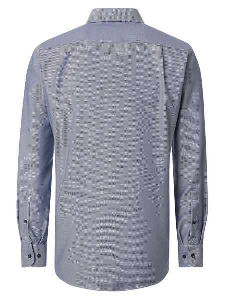 VENTI Comfort Fit Overhemd Donkerblauw Button-Down Struktur