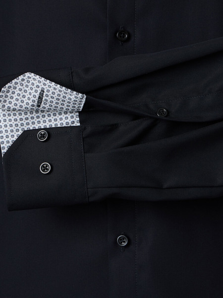 VENTI Regular Fit Overhemd Zwart Kent Popeline - Weergave 2