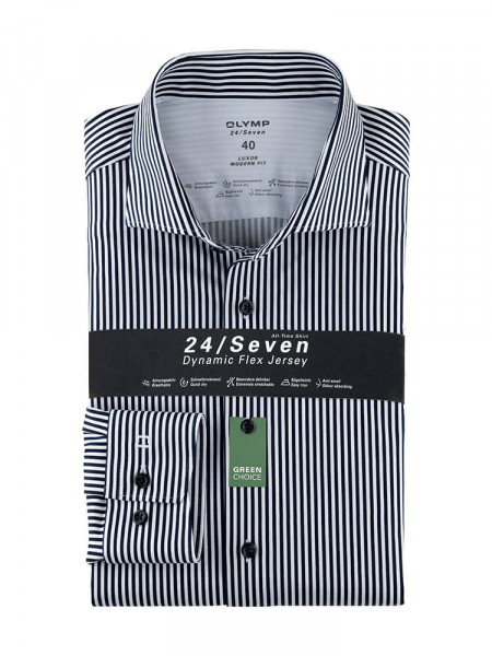 OLYMP Luxor 24/Seven modern fit jersey overhemd