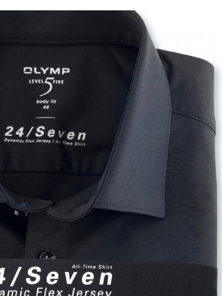OLYMP Slim Fit Overhemd Marine New York Kent Jersey
