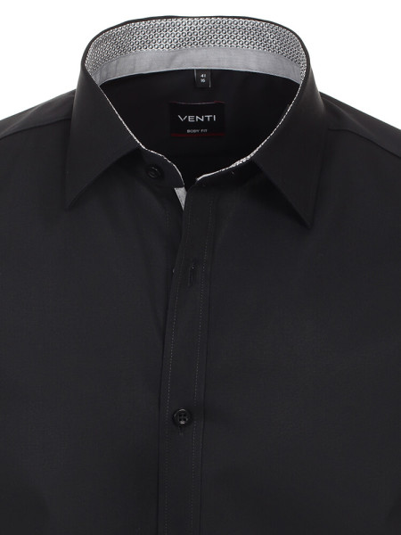 VENTI Slim Fit Overhemd Zwart Kent Easy Care  - Weergave 1