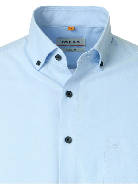 REDMOND Comfort Fit Overhemd Lichtblauw Button-Down Fein Oxford - Weergave 1