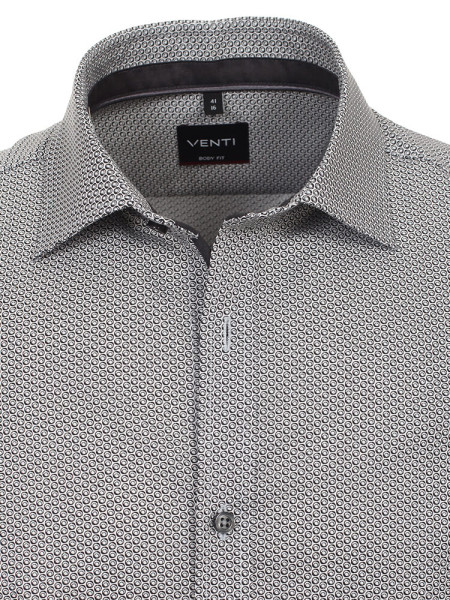 VENTI Slim Fit Overhemd Zwart Kent Easy Care  - Weergave 1