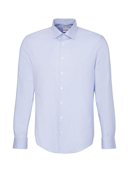 SEIDENSTICKER Tailored Fit Overhemd Lichtblauw New Kent Struktur