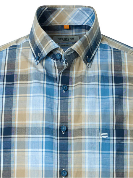 REDMOND Comfort Fit Overhemd Lichtblauw Button-Down Hyperflex Dobby - Weergave 1