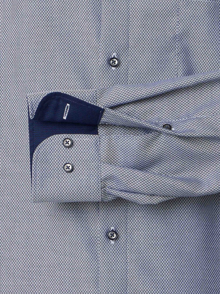 VENTI Comfort Fit Overhemd Donkerblauw Button-Down Struktur - Weergave 2