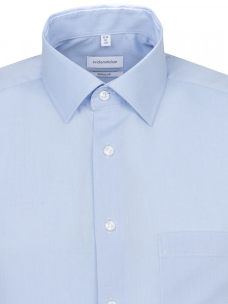 SEIDENSTICKER Regular Fit Overhemd Lichtblauw Business Kent Fil à Fil - Weergave 2