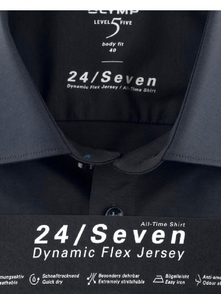 OLYMP Slim Fit Overhemd Marine New York Kent Jersey - Weergave 1