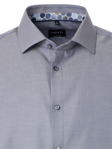 VENTI Regular Fit Overhemd Antraciet Kent Popeline - Weergave 1