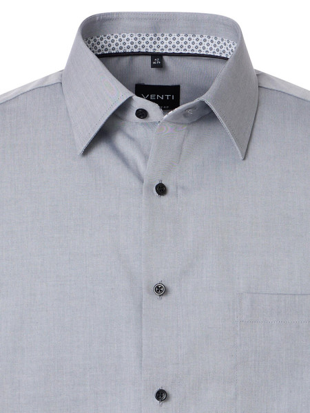VENTI Comfort Fit Overhemd Antraciet Kent Popeline - Weergave 1