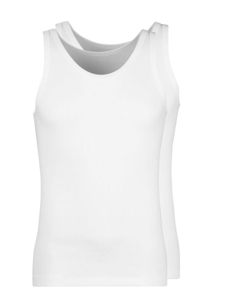 HUBER Cotton 2 Pack Double Rib Mouwloos hemd