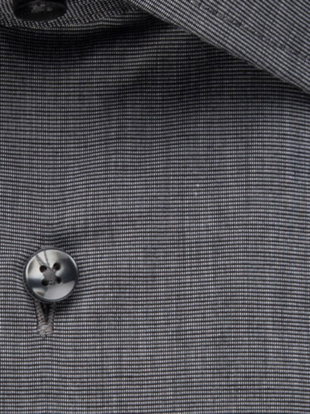 SEIDENSTICKER Regular Fit Overhemd Antraciet Business Kent Fil à Fil - Weergave 3