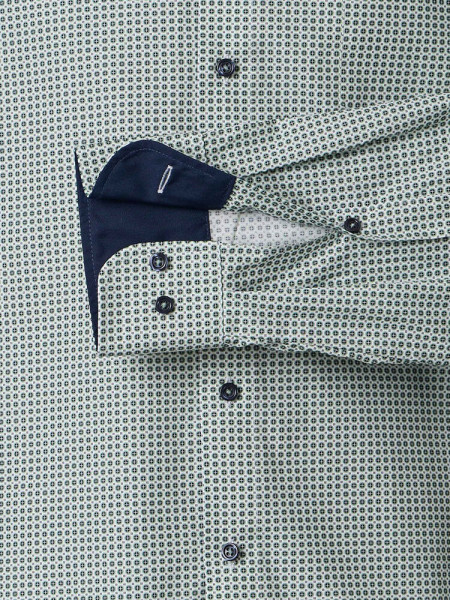 VENTI Comfort Fit Overhemd Groen Kent Popeline - Weergave 2