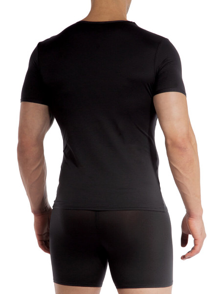 OLAF BENZ Regular Fit Zwart Microfaser