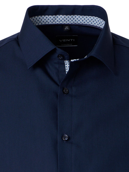 VENTI Regular Fit Overhemd Marine Kent Popeline - Weergave 1