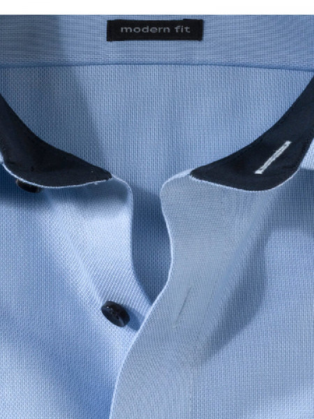 OLYMP Regular Fit Overhemd Lichtblauw Global Kent Struktur - Weergave 1