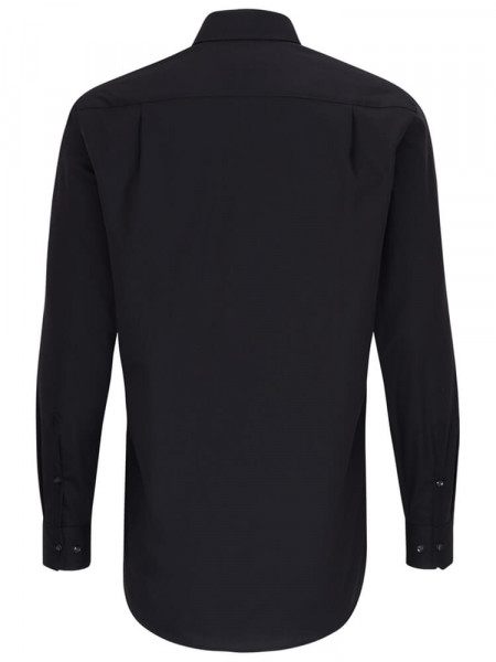 SEIDENSTICKER Regular Fit Overhemd Zwart Business Kent Popeline