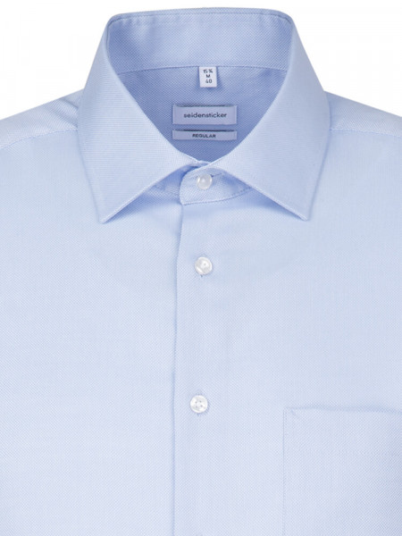 SEIDENSTICKER Regular Fit Overhemd Lichtblauw Business Kent Struktur - Weergave 2