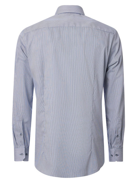 VENTI Regular Fit Overhemd Donkerblauw Button-Down Struktur