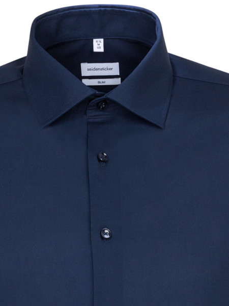 SEIDENSTICKER Slim Fit Overhemd Marine Business Kent Popeline - Weergave 2