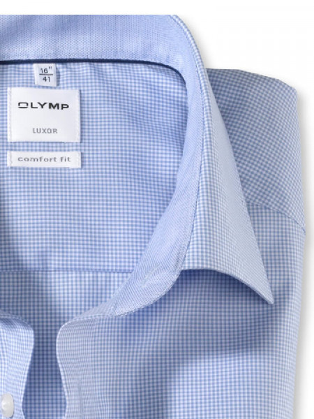 OLYMP Comfort Fit Overhemd Medium blauw New Kent Popeline