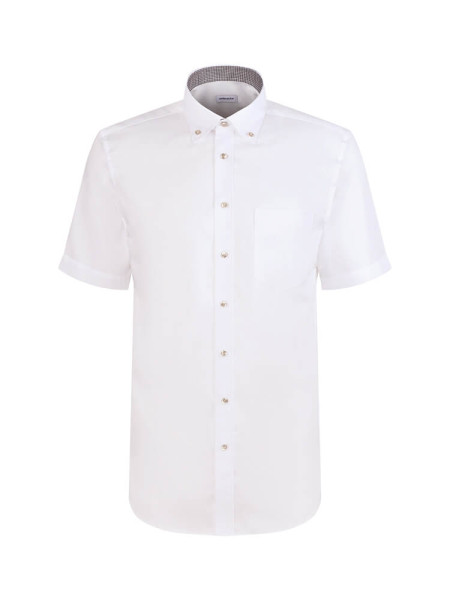 SEIDENSTICKER Regular Fit Overhemd Lichtbeige Button-Down Struktur