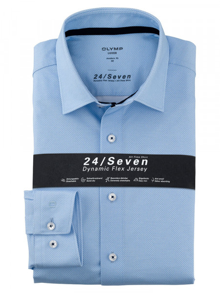 OLYMP Luxor 24/Seven modern fit jersey overhemd