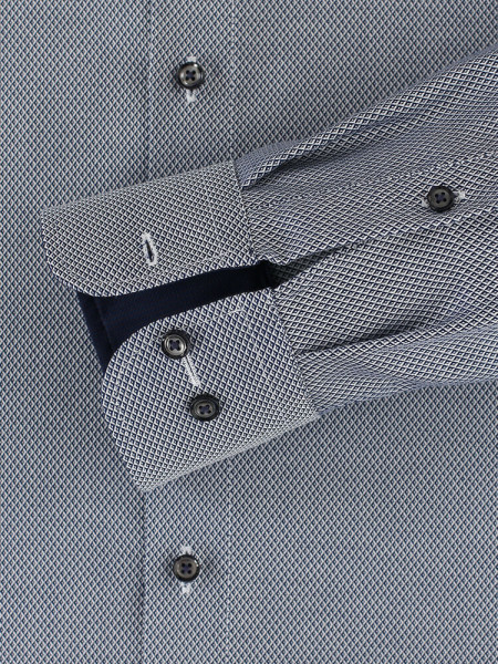 CASAMODA Comfort Fit Overhemd Rook blauw Button-Down Struktur - Weergave 2