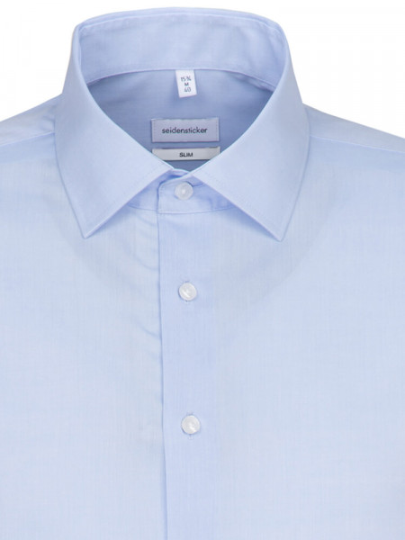 SEIDENSTICKER Slim Fit Overhemd Lichtblauw Business Kent Popeline - Weergave 2