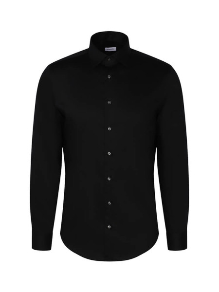 SEIDENSTICKER Tailored Fit Overhemd Zwart New Kent Twill