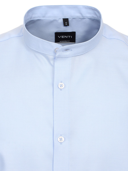 VENTI Regular Fit Overhemd Lichtblauw Stehkragen Popeline - Weergave 1