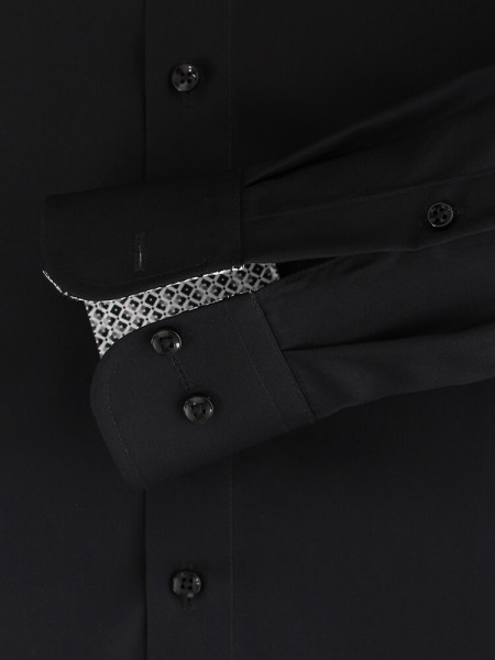 CASAMODA Comfort Fit Overhemd Zwart Kent Popeline - Weergave 2