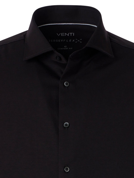 VENTI Comfort Fit Overhemd Zwart Kent Jersey - Weergave 1