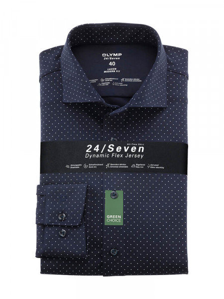OLYMP Luxor 24/Seven modern fit jersey overhemd