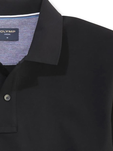 OLYMP Polo Zwart Piqué