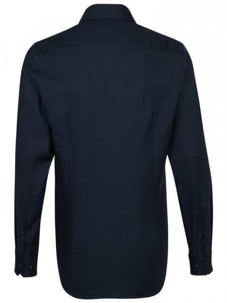 SEIDENSTICKER Slim Fit Overhemd Donkerblauw Business Kent Struktur
