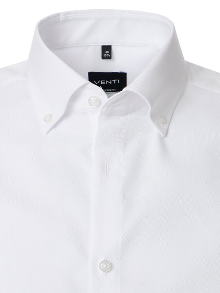 VENTI Regular Fit Overhemd Wit Button-Down Fein Oxford - Weergave 1