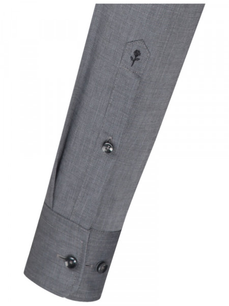 SEIDENSTICKER Slim Fit Overhemd Antraciet Business Kent Fil à Fil - Weergave 1