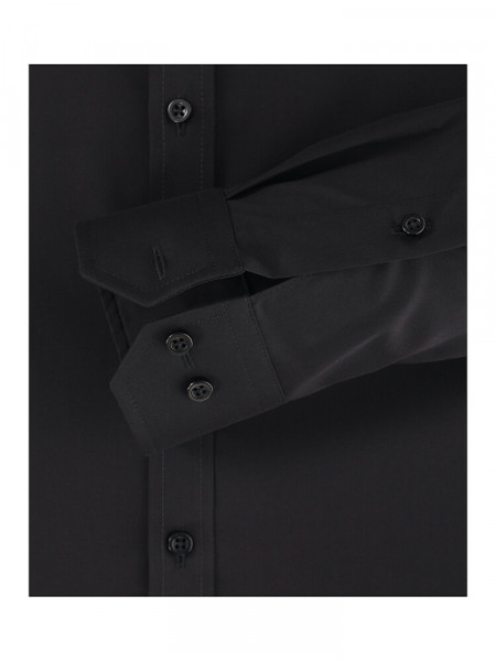 VENTI Slim Fit Overhemd Zwart Kent Popeline - Weergave 2