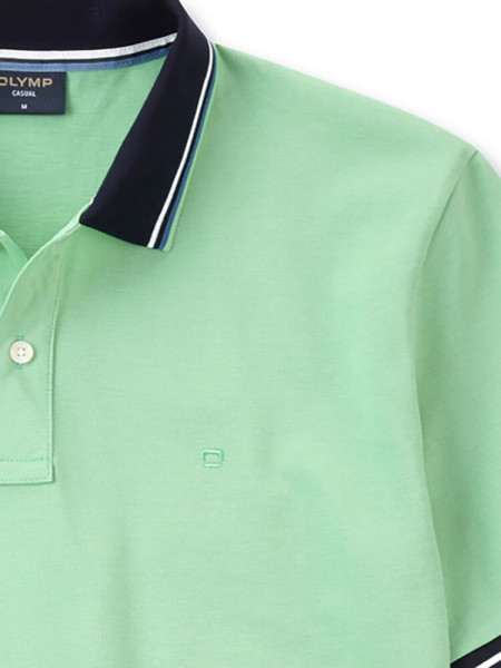 OLYMP Polo Groen Piqué