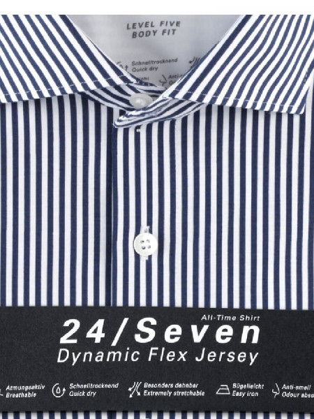 OLYMP Slim Fit Overhemd Marine Kent Jersey - Weergave 1