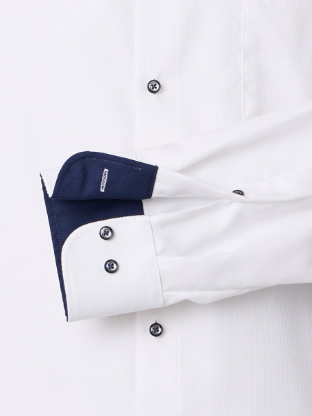 VENTI Comfort Fit Overhemd Wit Button-Down Struktur - Weergave 2