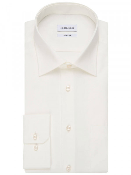 SEIDENSTICKER Regular Fit Overhemd Lichtbeige Business Kent Popeline - Weergave 4