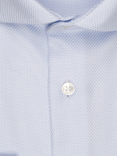 SEIDENSTICKER Slim Fit Overhemd Lichtblauw Kent Struktur - Weergave 1